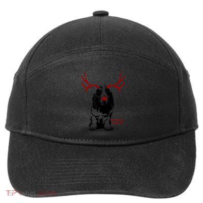 Be Merry And Bright Basset Hound Dog Christmas 7-Panel Snapback Hat