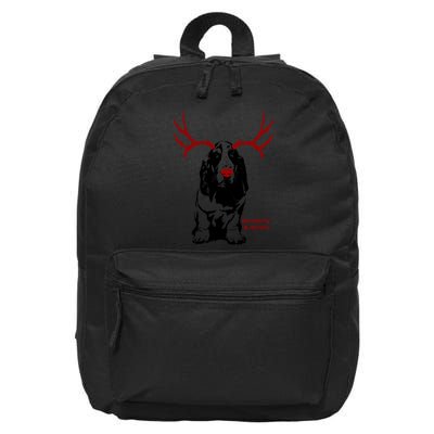 Be Merry And Bright Basset Hound Dog Christmas 16 in Basic Backpack