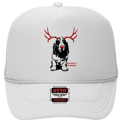 Be Merry And Bright Basset Hound Dog Christmas Trucker Hat