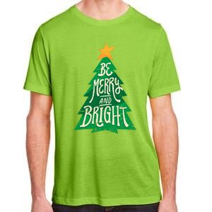 Be Merry And Bright Christmas Pajama Cool Xmas Tree Adult ChromaSoft Performance T-Shirt