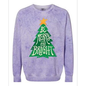 Be Merry And Bright Christmas Pajama Cool Xmas Tree Colorblast Crewneck Sweatshirt