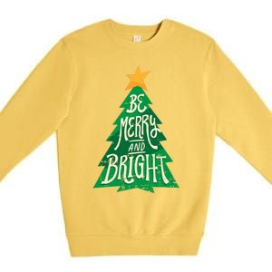 Be Merry And Bright Christmas Pajama Cool Xmas Tree Premium Crewneck Sweatshirt