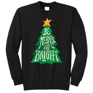 Be Merry And Bright Christmas Pajama Cool Xmas Tree Sweatshirt