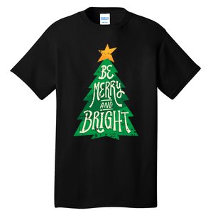 Be Merry And Bright Christmas Pajama Cool Xmas Tree Tall T-Shirt