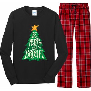 Be Merry And Bright Christmas Pajama Cool Xmas Tree Long Sleeve Pajama Set