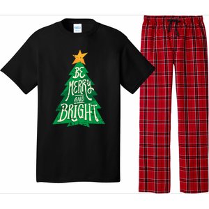 Be Merry And Bright Christmas Pajama Cool Xmas Tree Pajama Set