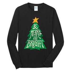 Be Merry And Bright Christmas Pajama Cool Xmas Tree Tall Long Sleeve T-Shirt