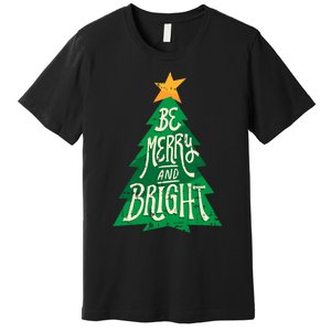 Be Merry And Bright Christmas Pajama Cool Xmas Tree Premium T-Shirt