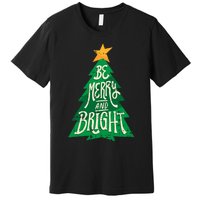 Be Merry And Bright Christmas Pajama Cool Xmas Tree Premium T-Shirt