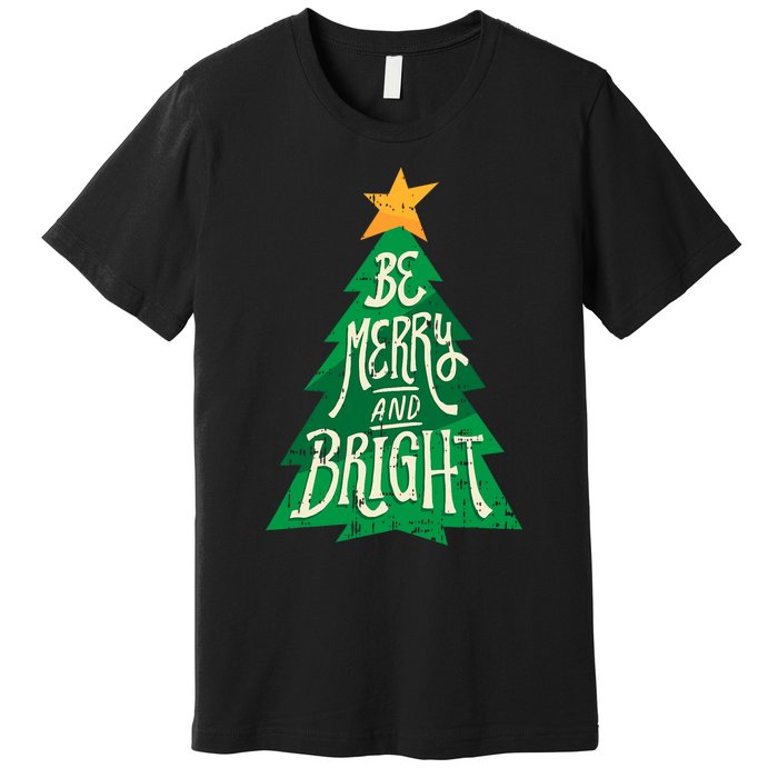 Be Merry And Bright Christmas Pajama Cool Xmas Tree Premium T-Shirt