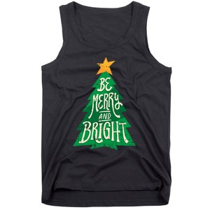 Be Merry And Bright Christmas Pajama Cool Xmas Tree Tank Top