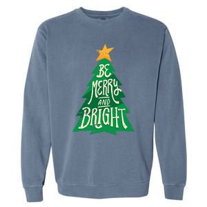 Be Merry And Bright Christmas Pajama Cool Xmas Tree Garment-Dyed Sweatshirt