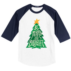 Be Merry And Bright Christmas Pajama Cool Xmas Tree Baseball Sleeve Shirt