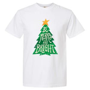 Be Merry And Bright Christmas Pajama Cool Xmas Tree Garment-Dyed Heavyweight T-Shirt