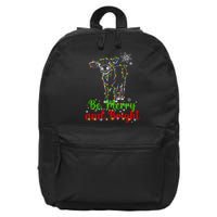 Be Merry And Bright Cow Reindeer Christmas Lights Cow 16 in Basic Backpack