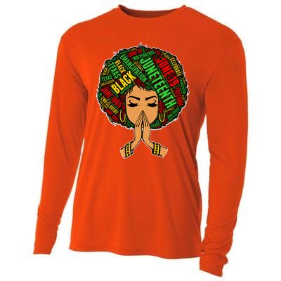 Black Magic Afro American Melanin Natural Hair Queen Gift Cooling Performance Long Sleeve Crew