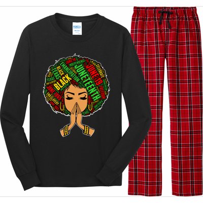 Black Magic Afro American Melanin Natural Hair Queen Gift Long Sleeve Pajama Set