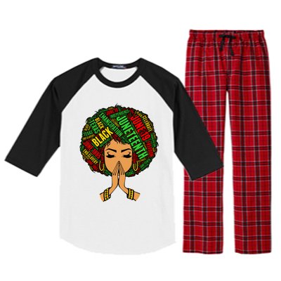 Black Magic Afro American Melanin Natural Hair Queen Gift Raglan Sleeve Pajama Set