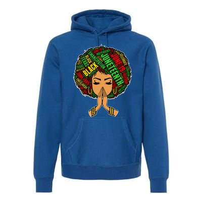 Black Magic Afro American Melanin Natural Hair Queen Gift Premium Hoodie