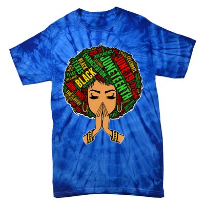 Black Magic Afro American Melanin Natural Hair Queen Gift Tie-Dye T-Shirt