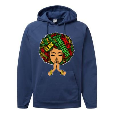 Black Magic Afro American Melanin Natural Hair Queen Gift Performance Fleece Hoodie