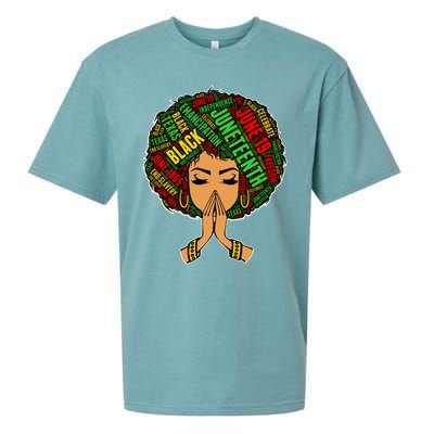 Black Magic Afro American Melanin Natural Hair Queen Gift Sueded Cloud Jersey T-Shirt