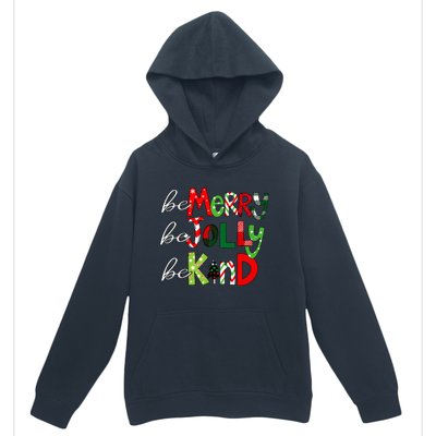 Be Merry Be Jolly Be Kind Christmas Teacher Student Xmas Pjs  Urban Pullover Hoodie