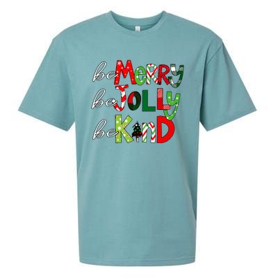 Be Merry Be Jolly Be Kind Christmas Teacher Student Xmas Pjs  Sueded Cloud Jersey T-Shirt