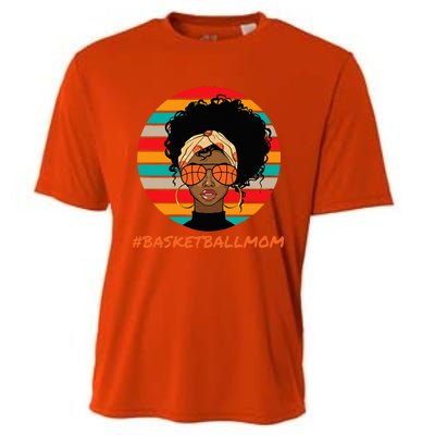 Basketball Mom Black Women African American Afro Cooling Performance Crew T-Shirt