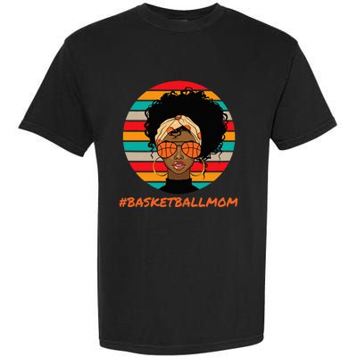 Basketball Mom Black Women African American Afro Garment-Dyed Heavyweight T-Shirt