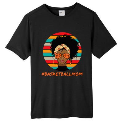 Basketball Mom Black Women African American Afro Tall Fusion ChromaSoft Performance T-Shirt