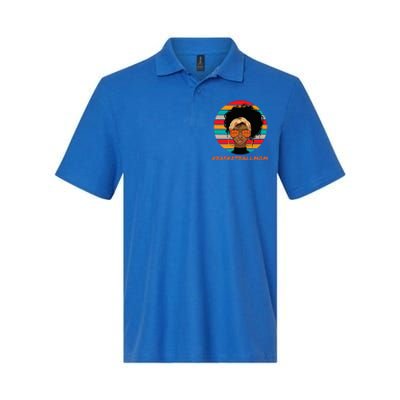 Basketball Mom Black Women African American Afro Softstyle Adult Sport Polo