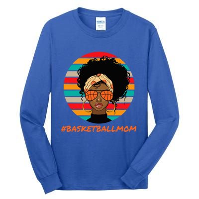 Basketball Mom Black Women African American Afro Tall Long Sleeve T-Shirt