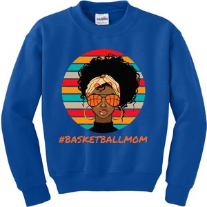 Basketball Mom Black Women African American Afro Kids Sweatshirt