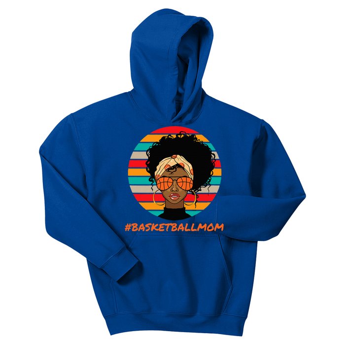 Basketball Mom Black Women African American Afro Kids Hoodie