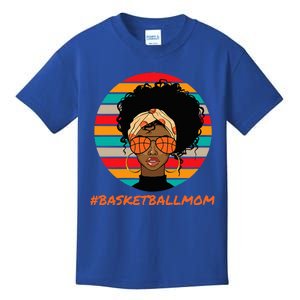 Basketball Mom Black Women African American Afro Kids T-Shirt