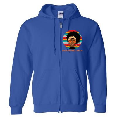 Basketball Mom Black Women African American Afro Full Zip Hoodie