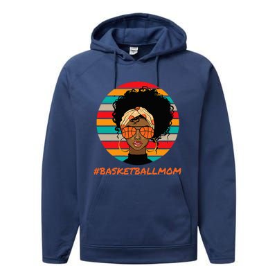 Basketball Mom Black Women African American Afro Performance Fleece Hoodie