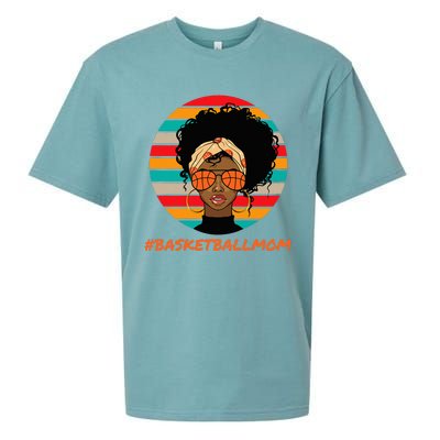 Basketball Mom Black Women African American Afro Sueded Cloud Jersey T-Shirt