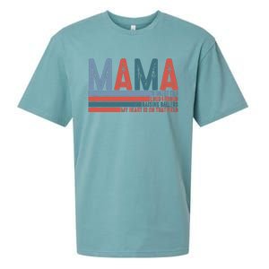 Baseball Mama Biggest Fan Loud Proud Sueded Cloud Jersey T-Shirt