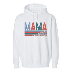 Baseball Mama Biggest Fan Loud Proud Garment-Dyed Fleece Hoodie