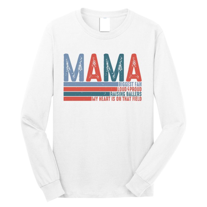 Baseball Mama Biggest Fan Loud Proud Long Sleeve Shirt