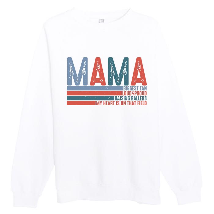 Baseball Mama Biggest Fan Loud Proud Premium Crewneck Sweatshirt