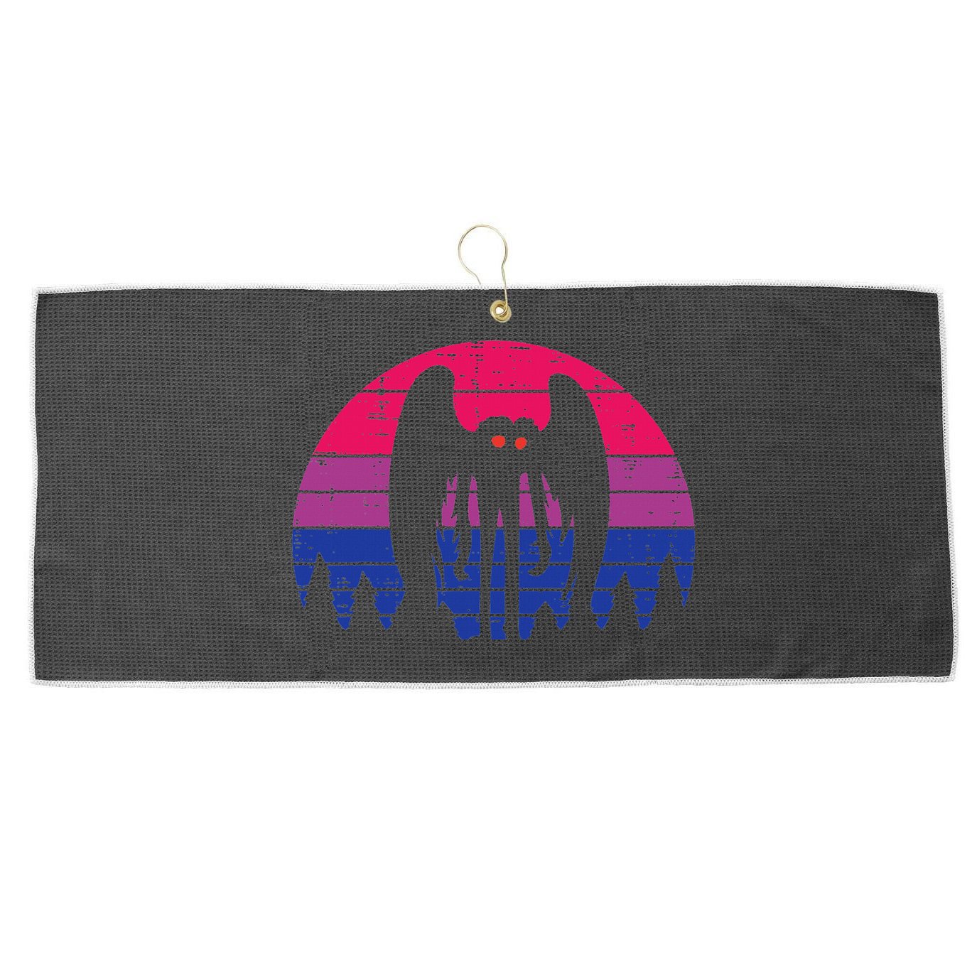 Bisexual Mothman Bi Pride Flag Bisexuality Lgbtq Women Large Microfiber Waffle Golf Towel