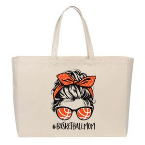 Basketball Mom Basketball Lover Mothers Day Messy Bun Cotton Canvas Jumbo Tote