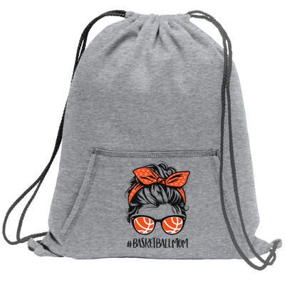 Basketball Mom Basketball Lover Mothers Day Messy Bun Sweatshirt Cinch Pack Bag