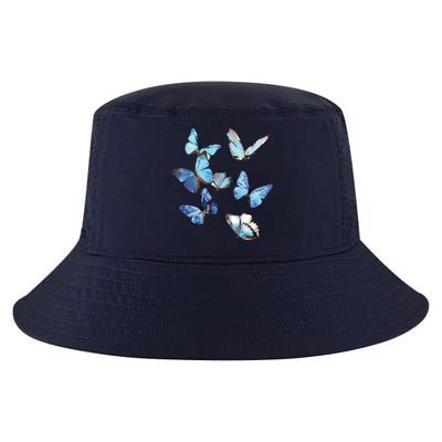 Blue Morpho Butterfly Swarm Lepidoptera Entomology Cool Comfort Performance Bucket Hat