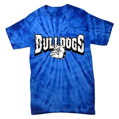 Bulldogs Mascot Back To School Team Spirit Tie-Dye T-Shirt