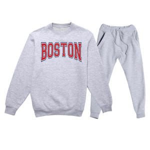 Boston Massachusetts Premium Crewneck Sweatsuit Set