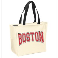 Boston Massachusetts Zip Tote Bag